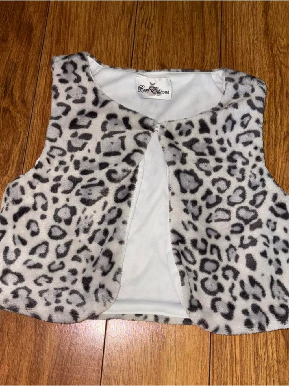 Vintage leopard print fur vest